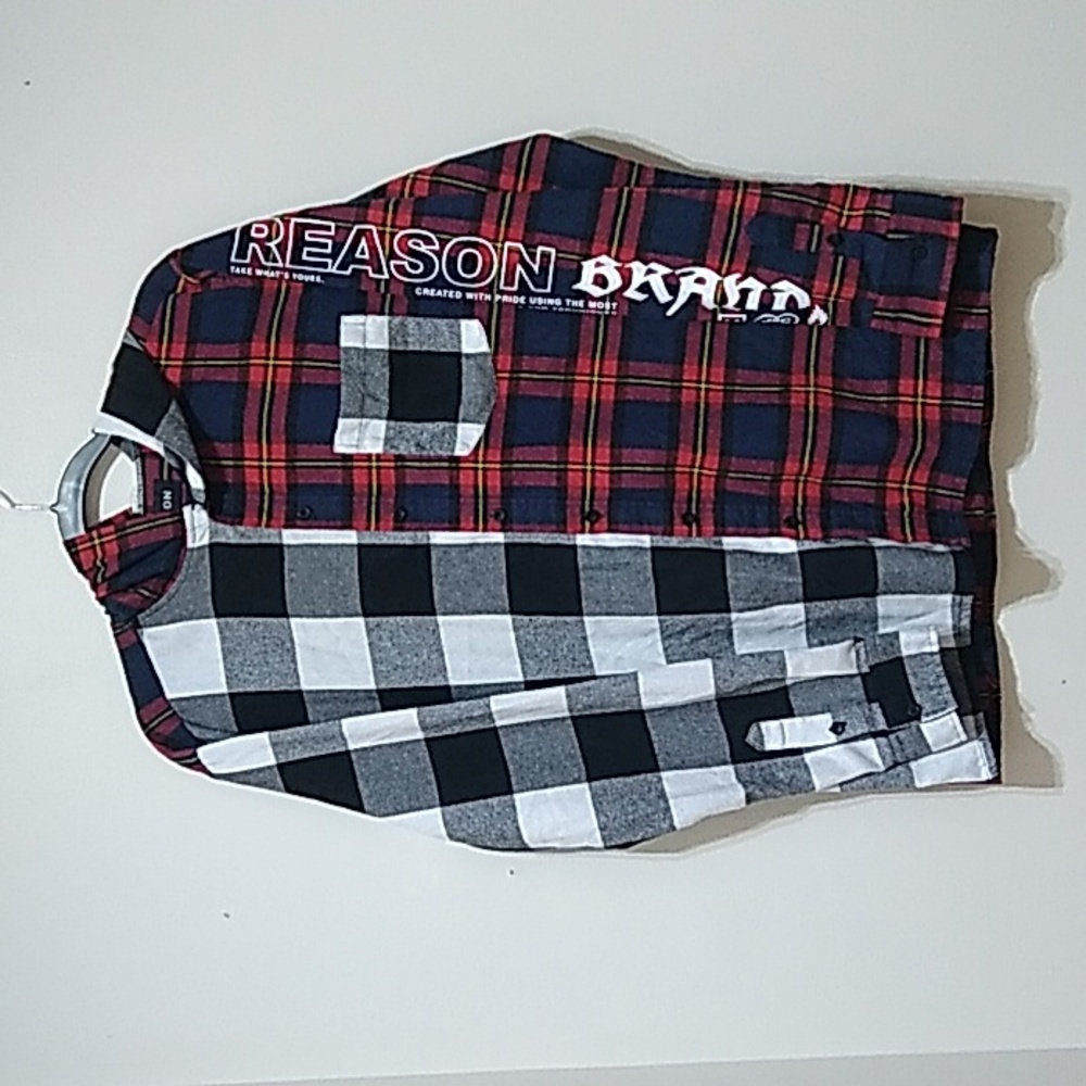 Reason Brand Limited Edition Button Down Hooded Flannel Shirt